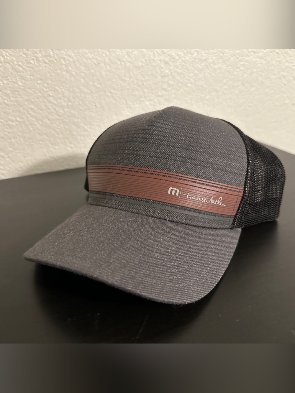 Travis Mathew Men's Gray and Brown Mesh Back Cap